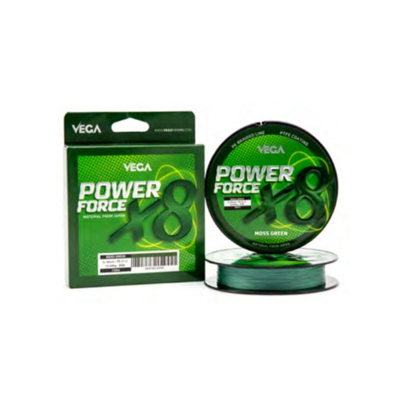 Fio/ Linha VEGA  - POWER FORCE x8 MOSS GREEN - 300 METROS