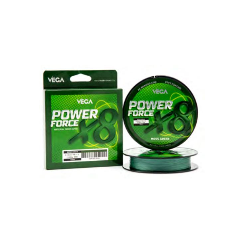 Fio/ Linha VEGA  - POWER FORCE x8 MOSS GREEN - 300 METROS