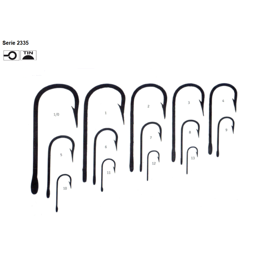 Anzóis MUSTAD série 2335 c/ argola - 100 Unidades